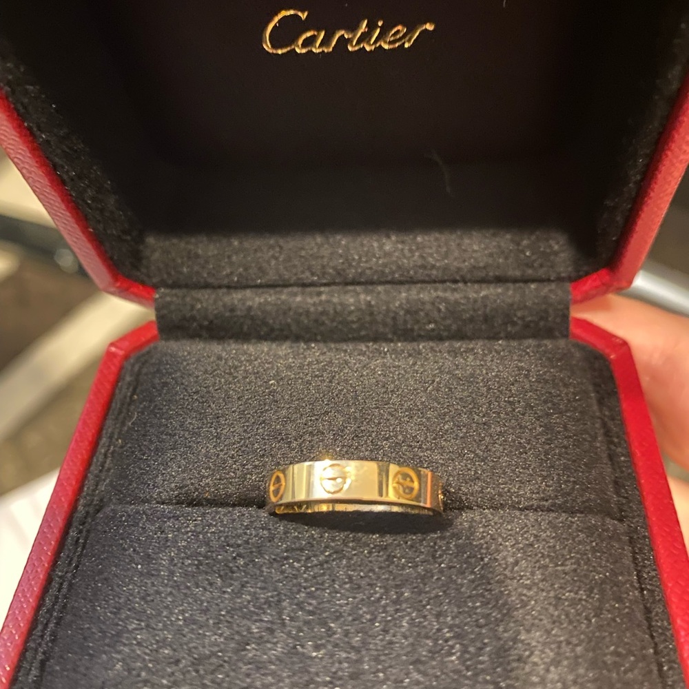 Yellow gold cartier love ring size 5